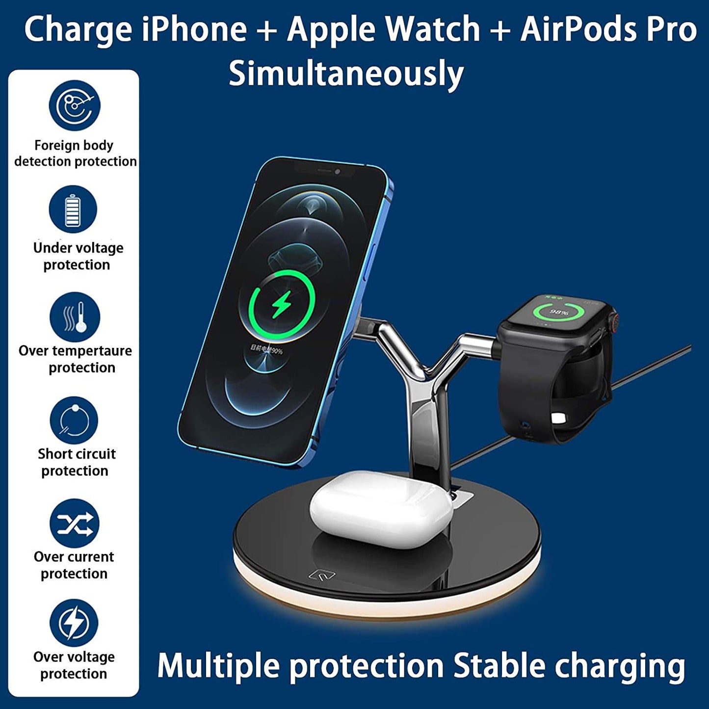 3 in 1 Magnet Fast Wireless Charger